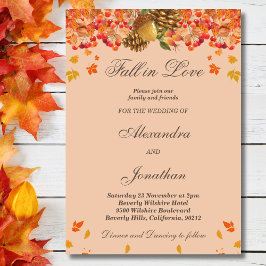 Invitación Boda de la caída rusa del otoño en el amor