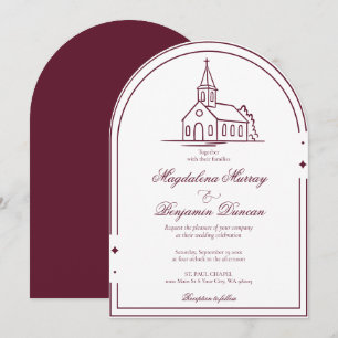 Invitación Boda de la Capilla Cristiana de Merlot Borgoña