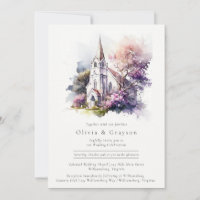 Boda de la capilla de lavanda de color acuático rú