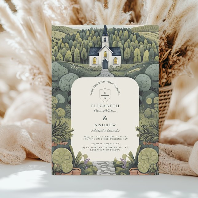 Invitación Boda de la capilla romántica del campo del libro d (Subido por el creador)