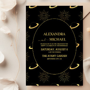 Invitación Boda de la carta del tarot del sol y la luna