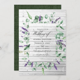 Invitación Boda de la casa de campo rústica Eucalyptus Lavend