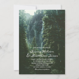 Invitación Boda de la cascada montañosa de la región forestal