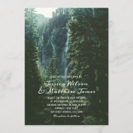 Invitación Boda de la cascada montañosa de la región forestal