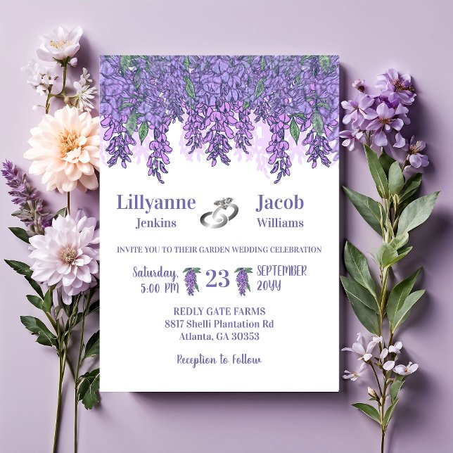 Invitación Boda de la celebración del Jardín de Wisteria (Subido por el creador)