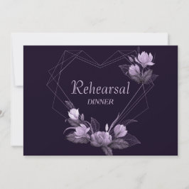 Invitación Boda de la cena de ensayo Violeta morada floral