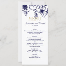 Invitación Boda de la cena de la Marina Blue Gold Magnolia co
