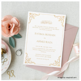 Invitación Boda de la ceremonia de la cosecha blanca Rococo N