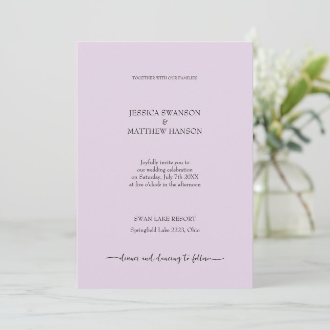 Invitación Boda de la ciudad urbana moderna de Lilac (Anverso de pie)