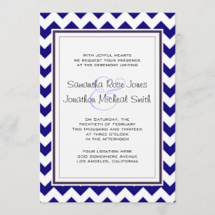 Invitación Boda de la corona azul y blanca de la marina