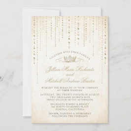 Invitación Boda de la Corona de Historia del Oro de Champagne
