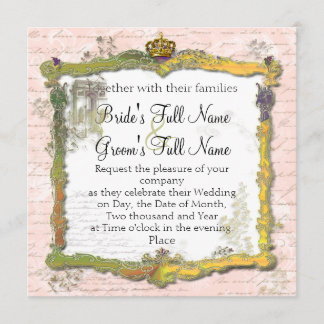 Invitación Boda de la Corona de Oro y escritura de escritura