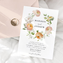 Invitación Boda de la corona floral de primavera delgada