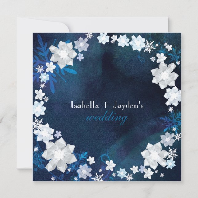 Invitación Boda de la corona floral Purpurinas de invierno (Anverso)