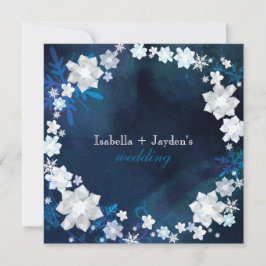 Invitación Boda de la corona floral Purpurinas de invierno