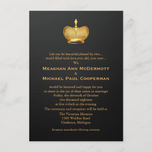 Invitación Boda de la Corona Real Gold de 4,5" x 6,25"