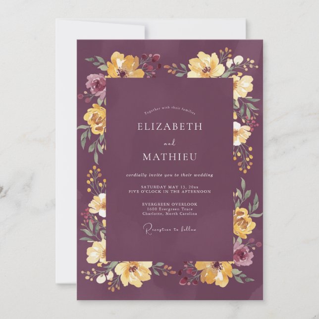 Invitación Boda de la Cosecha de Ciruela Malhumorada (Anverso)