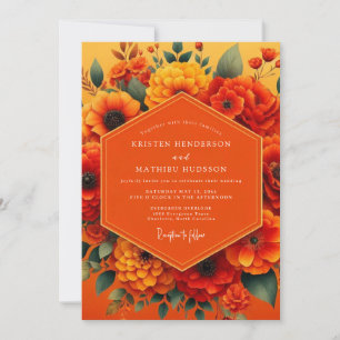 Invitación Boda de la Cosecha Vibrante de Marigold