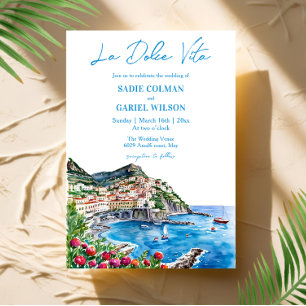 Invitación Boda de la Costa Amalfitana Italiana Floral