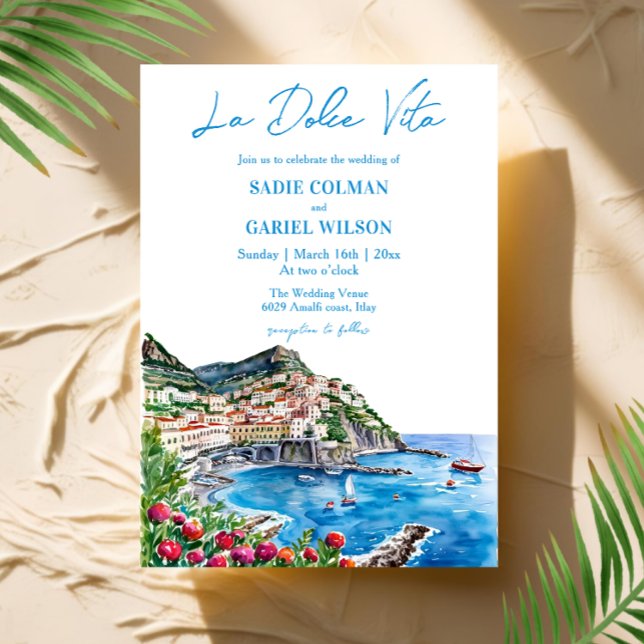 Invitación Boda de la Costa Amalfitana Italiana Floral (Subido por el creador)