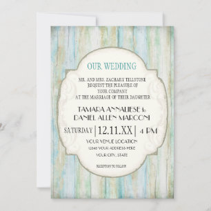 Invitación Boda de la costa costera de Driftwood Ocean Beach