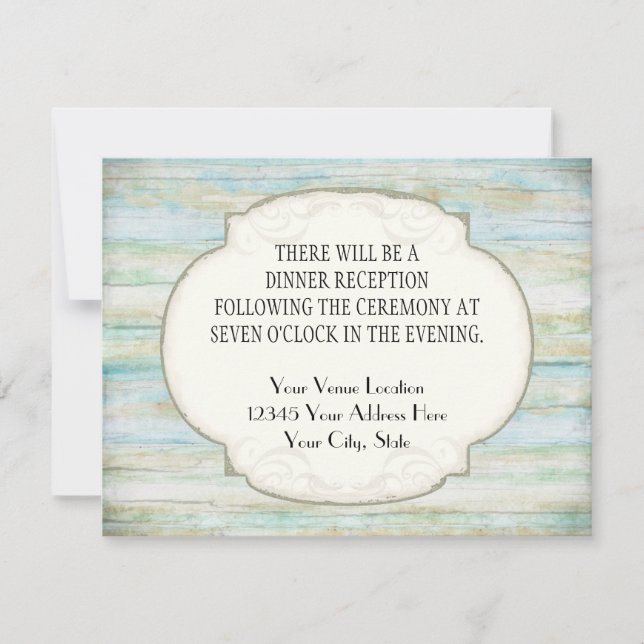 Invitación Boda de la costa costera de Driftwood Ocean Beach (Anverso)