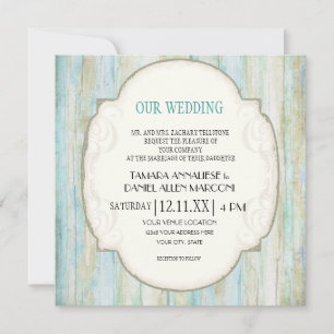 Invitación Boda de la costa costera de Driftwood Ocean Beach