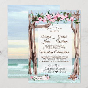 Invitación Boda de la Costa del Golfo de Driftwood Arbor