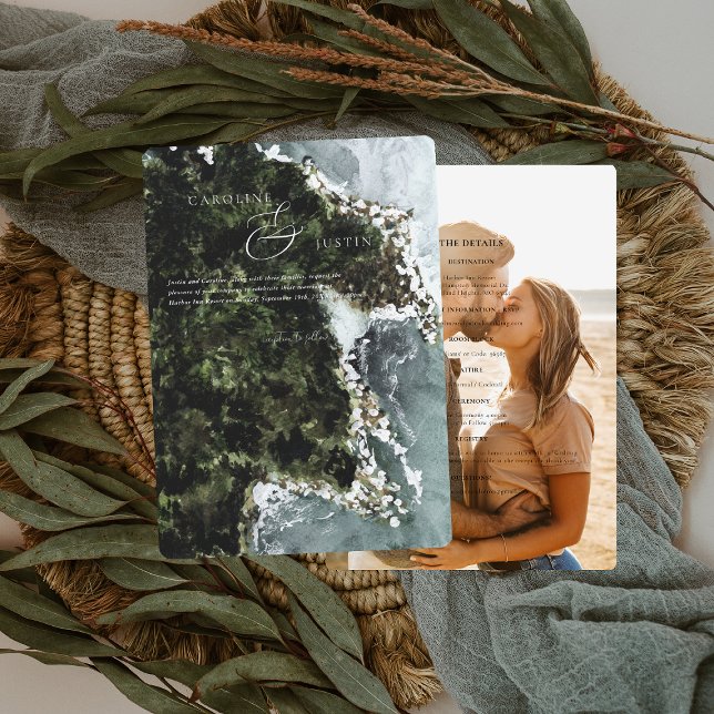 Invitación Boda de la Costa Oeste Rusa de Acuarela (Subido por el creador)