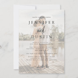 Invitación Boda de la elegancia moderna blanca y negra