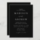 Invitación Boda de la elegancia moderna en blanco y negro (Anverso / Reverso)