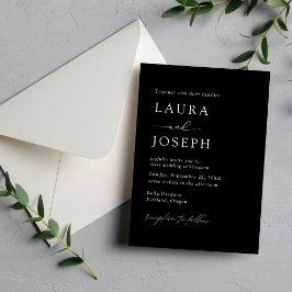 Invitación Boda de la elegancia moderna en blanco y negro