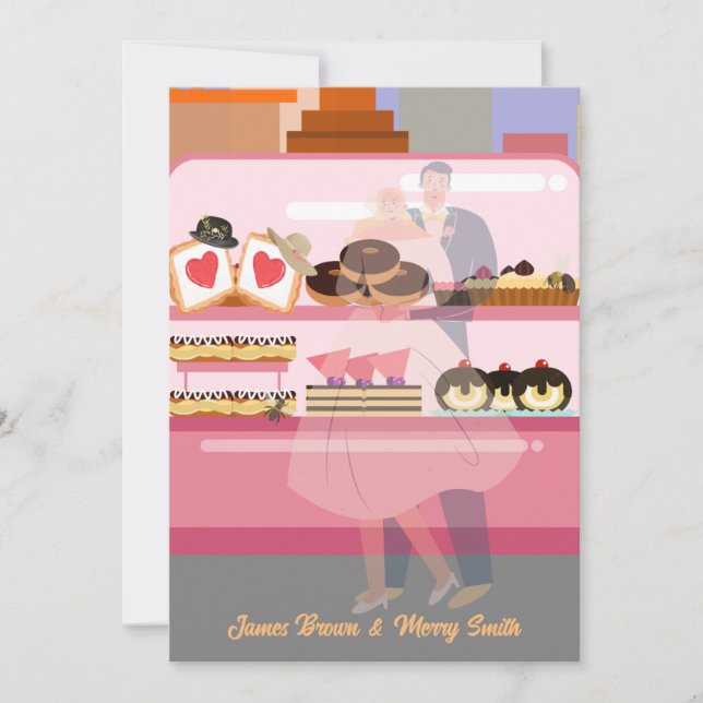 Invitación Boda de la elegante pareja de la ciudad en Love Ca (Anverso)