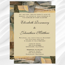 Invitación Boda de la época, colores de los tonos de la tierr