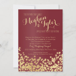 Invitación Boda de la espuma de vino y oro