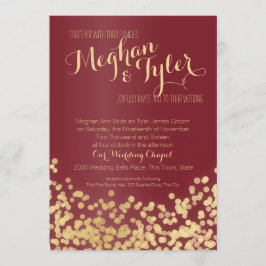 Invitación Boda de la espuma de vino y oro