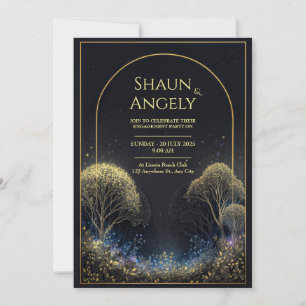 Invitación Boda de la estrella de medianoche del bosque estre