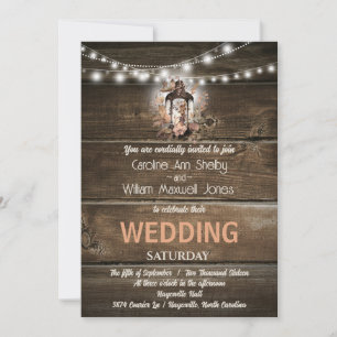 Invitación Boda de la fábrica de madera de un país de la Rúst