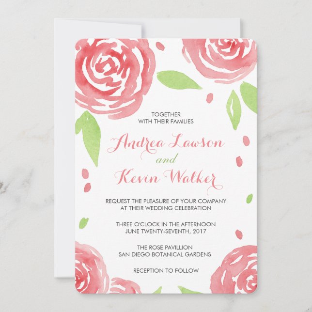 Invitación Boda de la Felicidad Floral (Anverso)