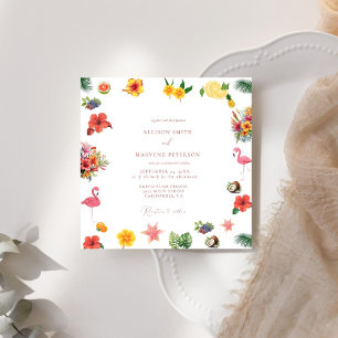 Invitación Boda de la Flaminosa Fun Tropical Colorido