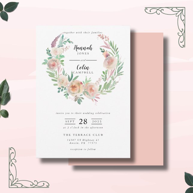 Invitación Boda de la flor de la flor romance eterna (Subido por el creador)