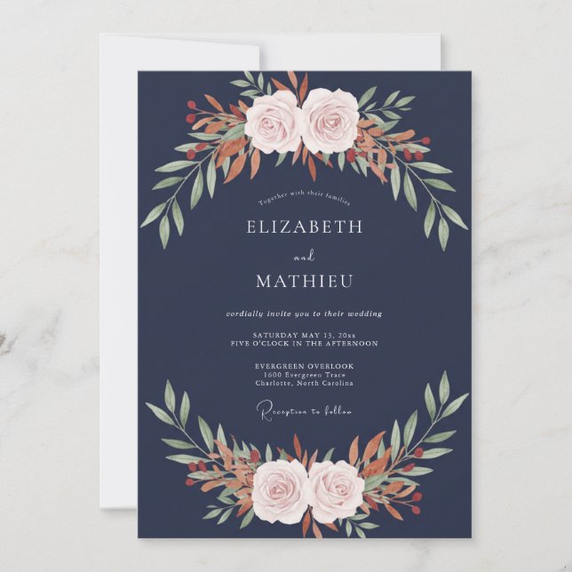 Invitación Boda de la Flor de Rostro de la Marina (Anverso)