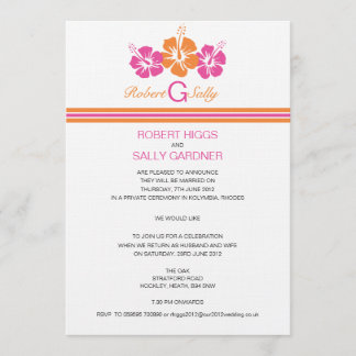 Invitación Boda de la flor del hibisco del monograma