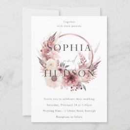 Invitación Boda de la flor moderna de Boho