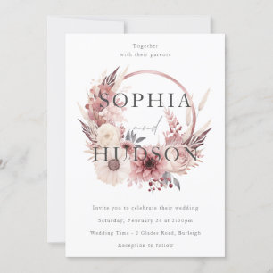 Invitación Boda de la flor moderna de Boho