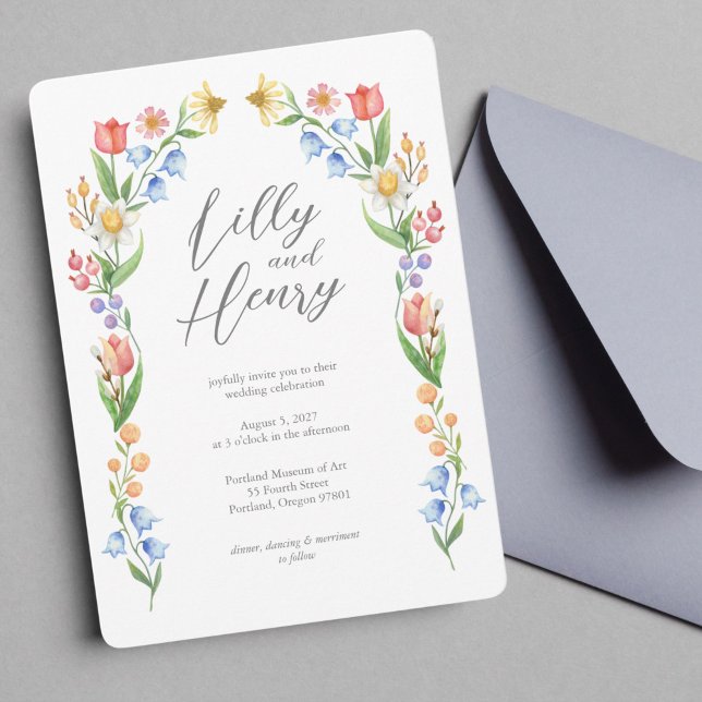 Invitación Boda de la Flora de Primavera de Arched (Subido por el creador)