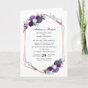 Invitación Boda de la floración púrpura