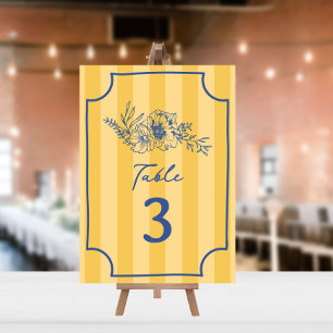 Invitación Boda de la franja amarilla floral botánica