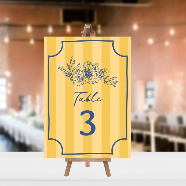 Invitación Boda de la franja amarilla floral botánica (Subido por el creador)