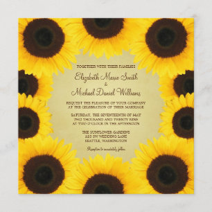 Invitación Boda de la frontera del girasol